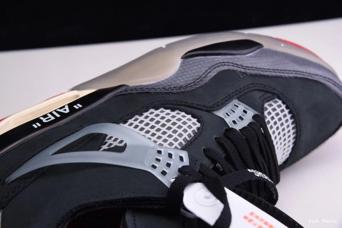 Kicked Out Shoe Store Jordan Bred White Air x Off Retro 4 CV9388-001 0710
